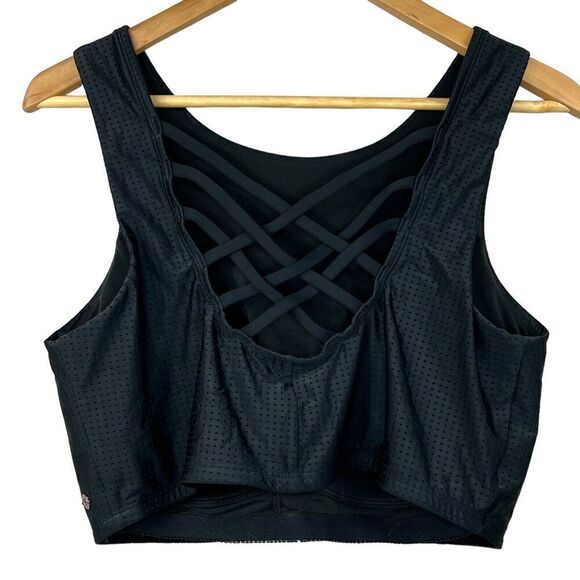 Calia by Carrie Underwood Black Strappy Crop Top Tank Top Bra Size XL - Picture 1 of 11